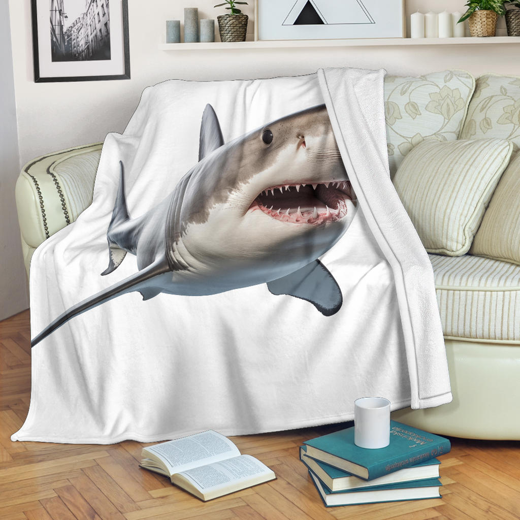 Great White Shark Blanket, Shark Throw Blanket, Shark Fleece Blanket, Shark Gifts, Custom Shark Blanket