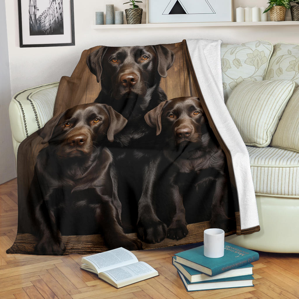 Labrador Retriever Family Blanket, Labrador Retriever Throw Blanket, Labrador Retriever Gifts, Labrador Retriever Fleece Blanket