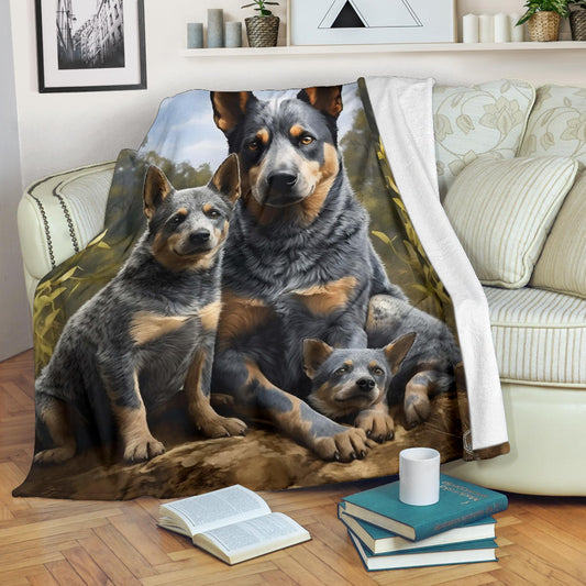 Australian Cattle Dog Family Blanket, Australian Cattle Dog Blanket, Australian Cattle Dog Throw Blanket, Australian Cattle Dog