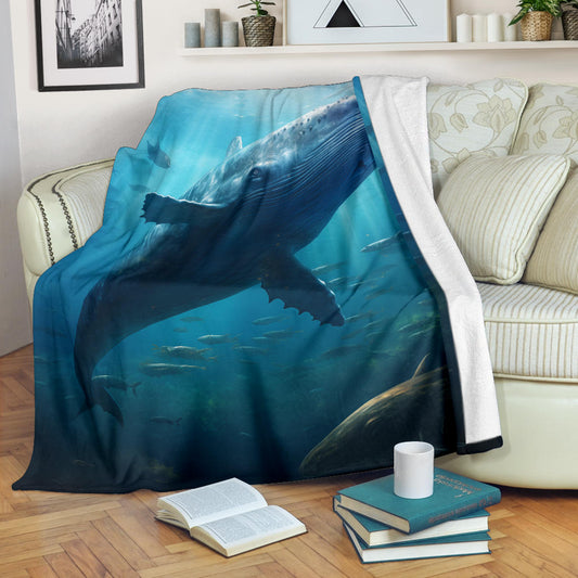 Blue Whale Blanket, Whale Throw Blanket, Whale Fleece Blanket, Whale Gifts