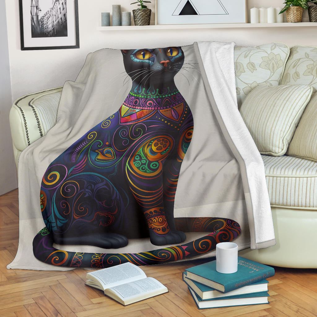 Korat cat Blanket, Trippy Psychedelics Korat cat Fleece Blanket, Korat cat Throw Blanket, Korat cat Gifts