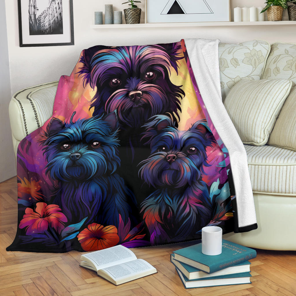 Affenpinscher Blanket, Trippy Psychedelics Affenpinscher Fleece Blanket, Affenpinscher Throw Blanket, Affenpinscher Gifts