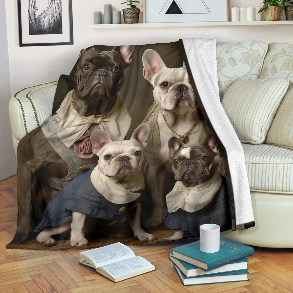 French Bulldog Family Blanket, French Bulldog Throw Blanket, French Bulldog Gifts, French Bulldog Fleece Blanket