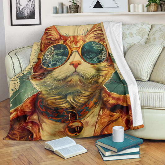 LaPerm cat Blanket, Trippy Psychedelics LaPerm cat Fleece Blanket, LaPerm cat Throw Blanket, LaPerm cat Gifts