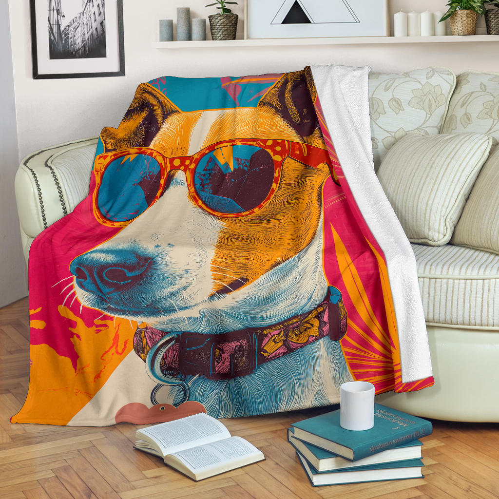 Japanese Terrier Blanket, Trippy Psychedelics Japanese Terrier Fleece Blanket, Japanese Terrier Throw Blanket, Japanese Terrier Gifts