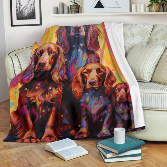 Sussex Spaniel Blanket, Trippy Psychedelics Sussex Spaniel Fleece Blanket, Sussex Spaniel Throw Blanket, Sussex Spaniel Gifts