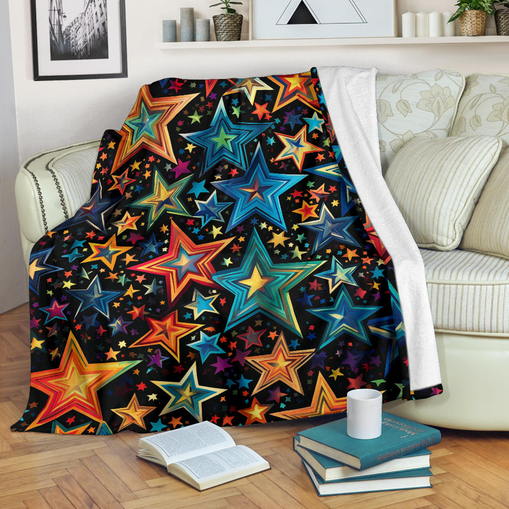 Stars Blanket, Trippy Psychedelics Stars Blanket, Stars Gifts, Flower Child Blanket