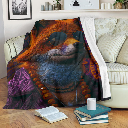 Jackal animal Blanket, Trippy Psychedelics Jackal animal Fleece Blanket, Jackal animal Throw Blanket, Jackal animal Gifts