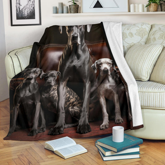 Great Dane Family Blanket, Great Dane Throw Blanket, Great Dane Gifts, Great Dane Fleece Blanket