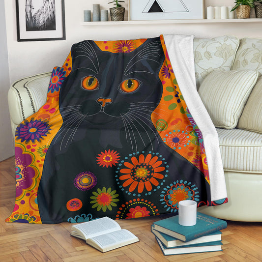 Chartreux cat Blanket, Trippy Psychedelics Chartreux cat Fleece Blanket, Chartreux cat Throw Blanket, Chartreux cat Gifts