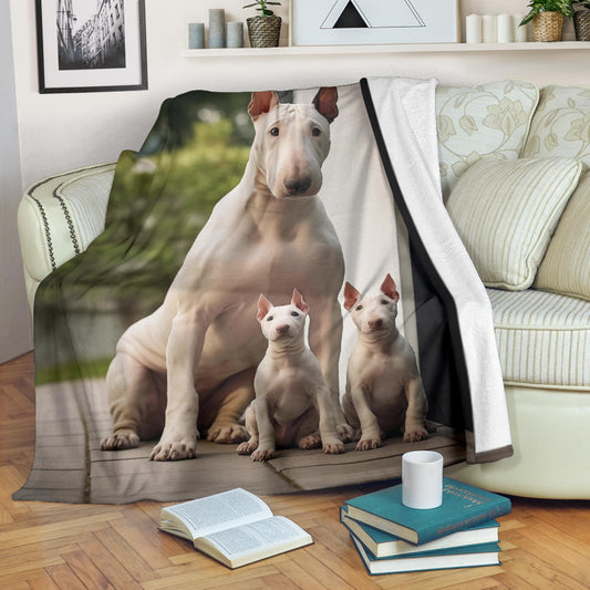 Bull Terrier Family Blanket, Bull Terrier Blanket, Bull Terrier Throw Blanket, Bull Terrier, Bull Terrier Gift