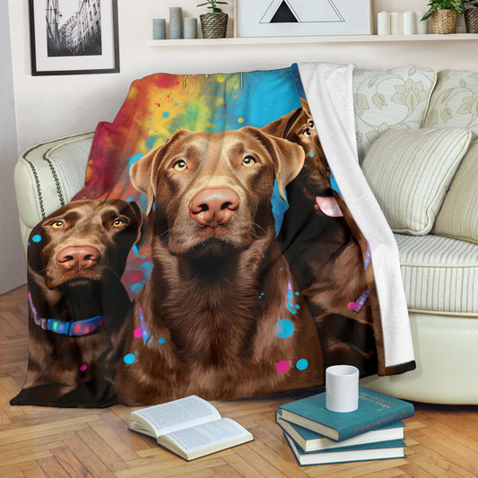 Chesapeake Bay Retrievr  Blanket, Trippy Psychedelics Chesapeake Bay Retrievr Fleece Blanket, Chesapeake Bay Retrievr Throw Blanket, Chesapeake Bay Retrievr Gifts