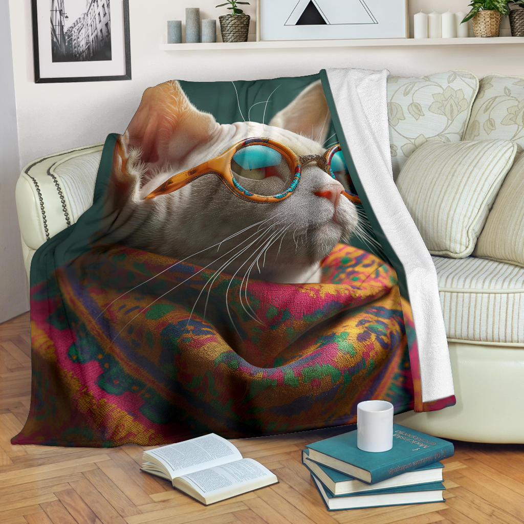 Devon Rex cat Blanket, Trippy Psychedelics Devon Rex cat Fleece Blanket, Devon Rex cat Throw Blanket, Devon Rex cat Gifts