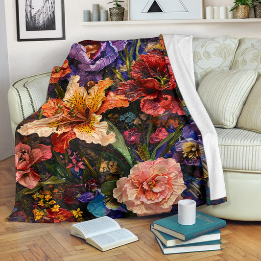 Floral Fantasy Blanket,  Floral Fantasy Estetic Blanket, Floral Fantasy Blanket Gifts, Blanket