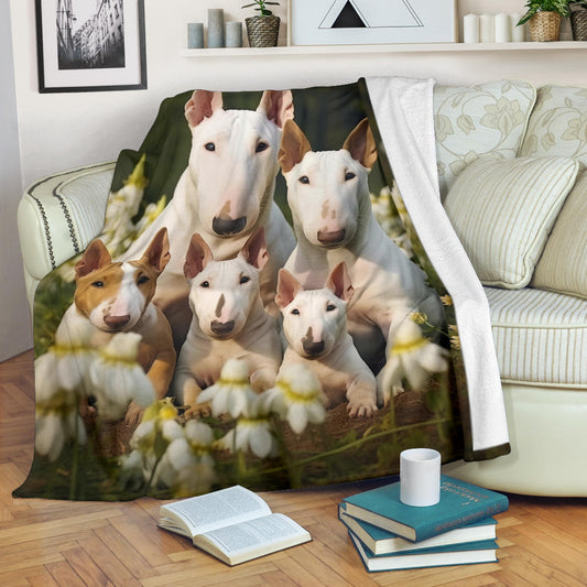 Bull Terrier Family Blanket, Bull Terrier Blanket, Bull Terrier Throw Blanket, Bull Terrier, Bull Terrier Gift