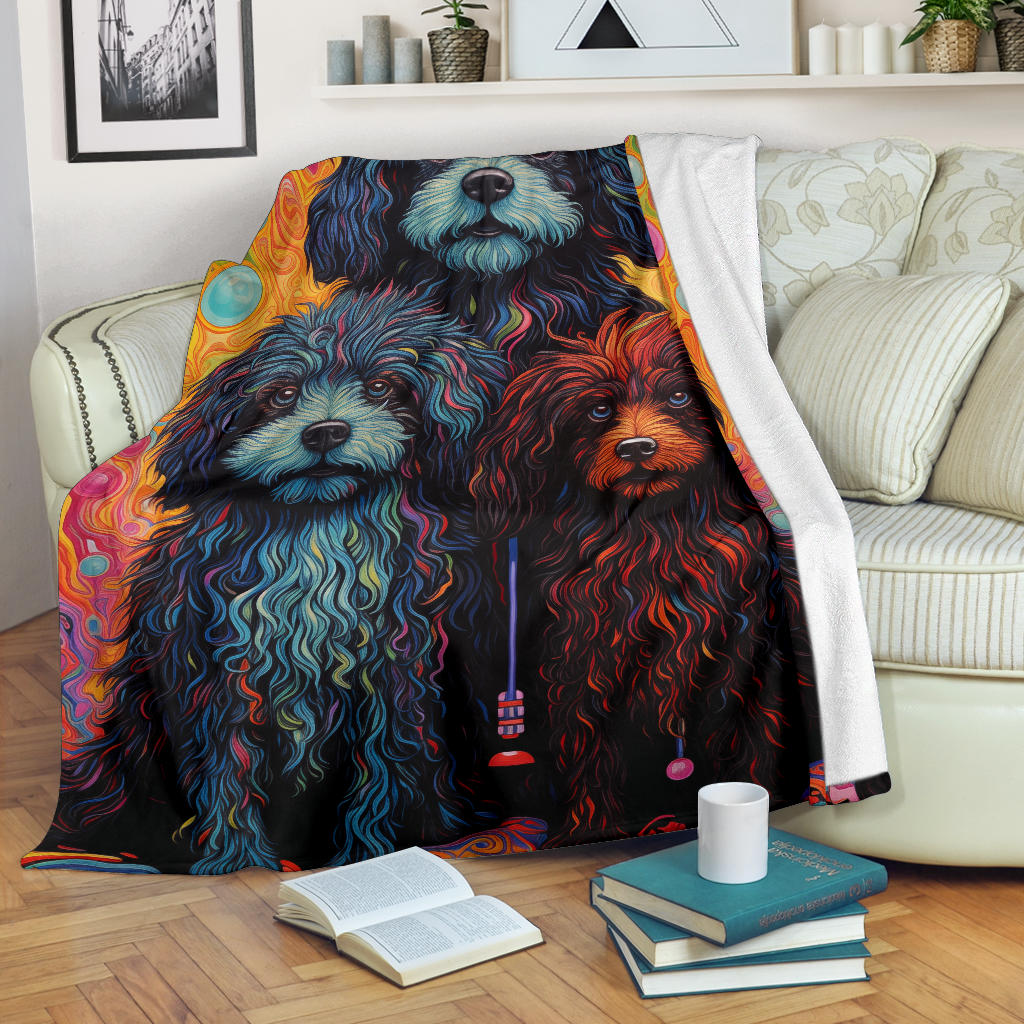 Puli Blanket, Trippy Psychedelics Puli Fleece Blanket, Puli Throw Blanket, Puli Gifts