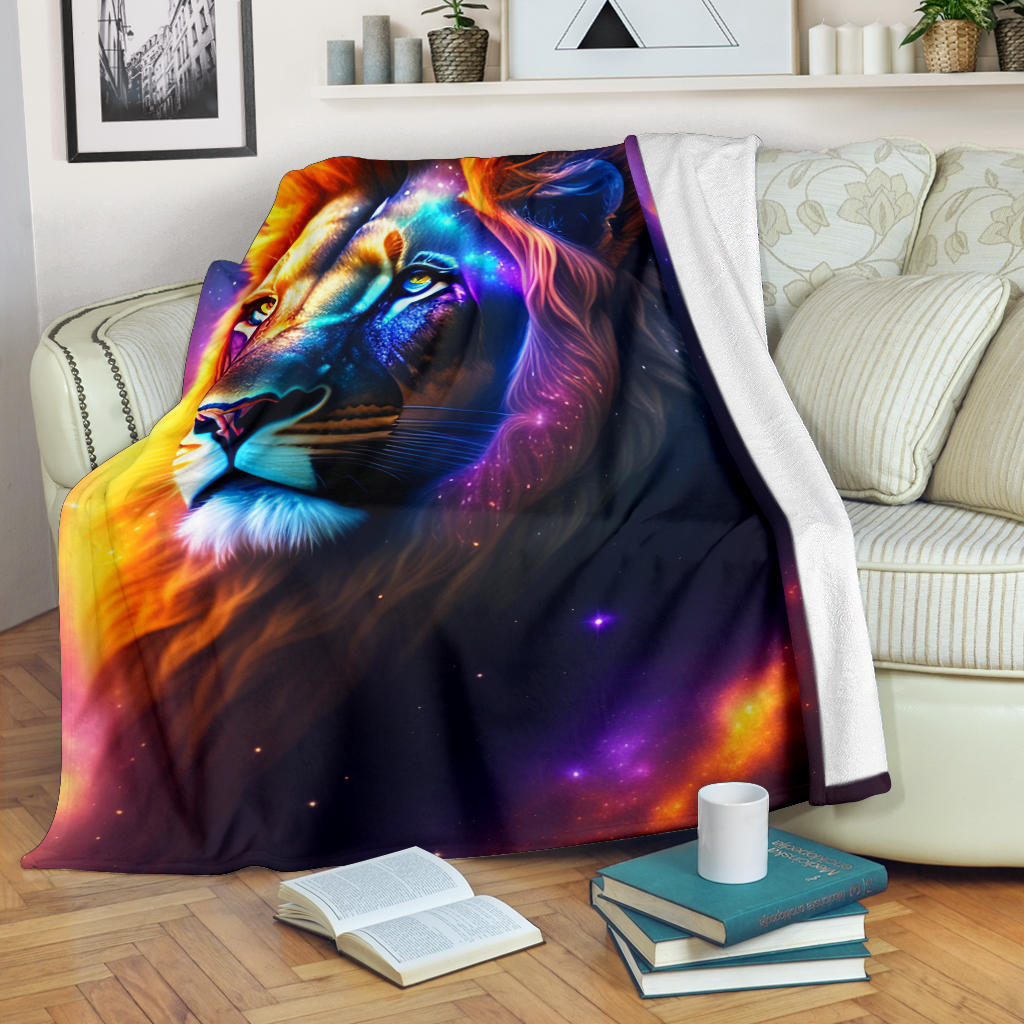 Lion With Rainbow Blanket