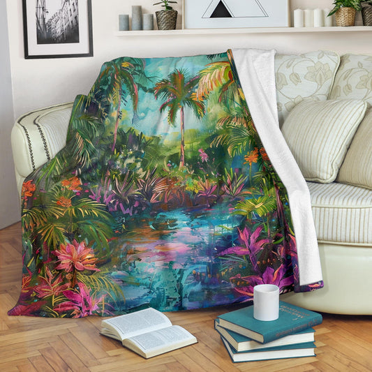 Tropical Paradise Blanket, Tropical Paradise Costume Blanket, Tropical Paradise Blanket Gift, Blanket