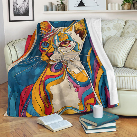 Burmilla cat Blanket, Trippy Psychedelics Burmilla cat Fleece Blanket, Burmilla cat Throw Blanket, Burmilla cat Gifts