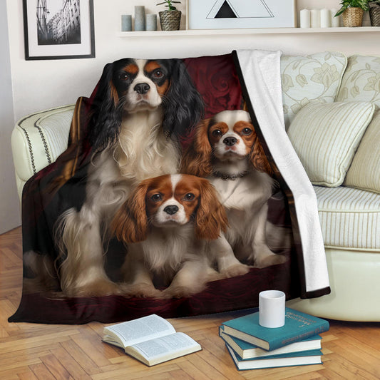 Cavalier King Charles Spaniel Family Blanket, Cavalier King Charles Spaniel Blanket, Cavalier King Charles Spaniel Throw Blanket, Cavalier King Charles Spaniel, Cavalier King Charles Spaniel Gifts