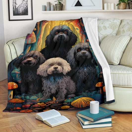 Puli Blanket, Trippy Psychedelics Puli Fleece Blanket, Puli Throw Blanket, Puli Gifts