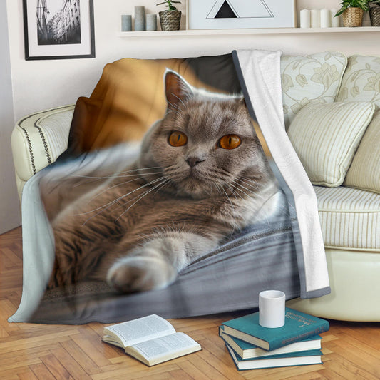 British Shorthair cat Blanket, Trippy Psychedelics British Shorthair cat Fleece Blanket, British Shorthair cat Throw Blanket, British Shorthair cat Gifts