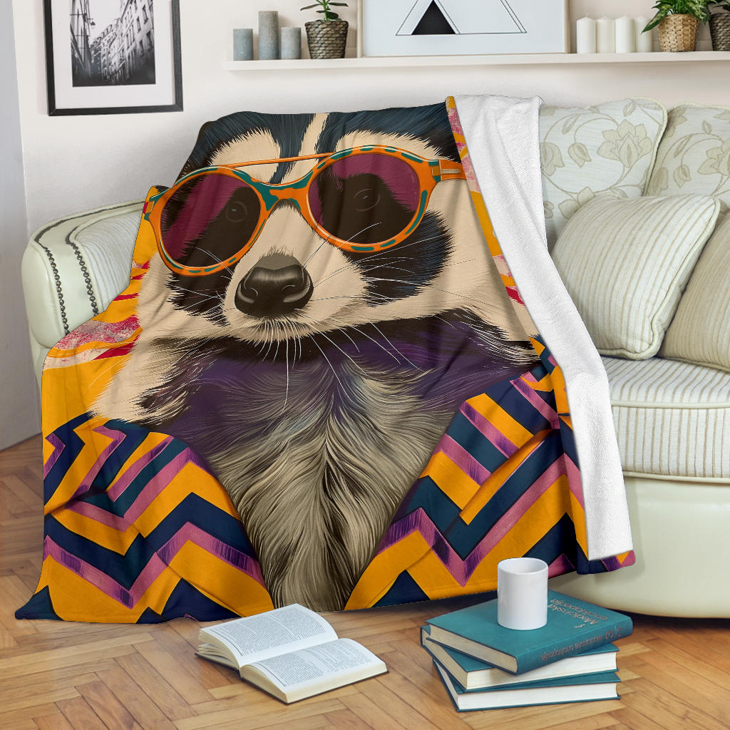 Badger Blanket, Trippy Psychedelics Badger Fleece Blanket, Badger Throw Blanket, Badger Gifts