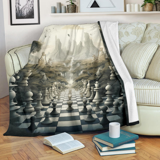 Chess Blanket, Chess Fleece Blanket, Chess Gifts, Chess Neuveau art, Chess Custom Name, Chess Throw Blanket