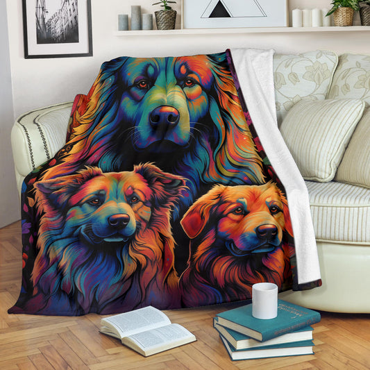 Caucasian Shepherd Blanket, Trippy Psychedelics Caucasian Shepherd Fleece Blanket, Caucasian Shepherd Throw Blanket, Caucasian Shepherd Gifts