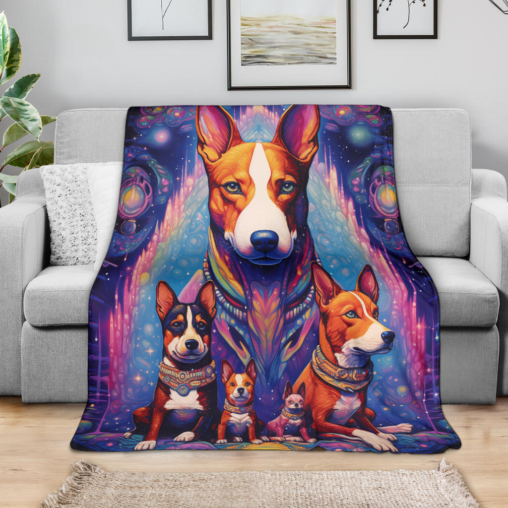 Basenji Blanket, Trippy Psychedelics Basenji Fleece Blanket, Basenji Throw Blanket, Basenji Gifts