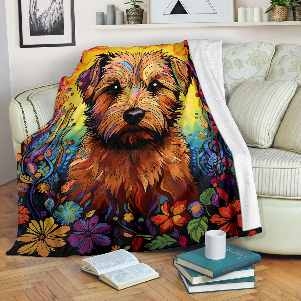 Norfolk Terrier Blanket, Trippy Psychedelics Norfolk Terrier Fleece Blanket, Norfolk Terrier Throw Blanket, Norfolk Terrier Gifts