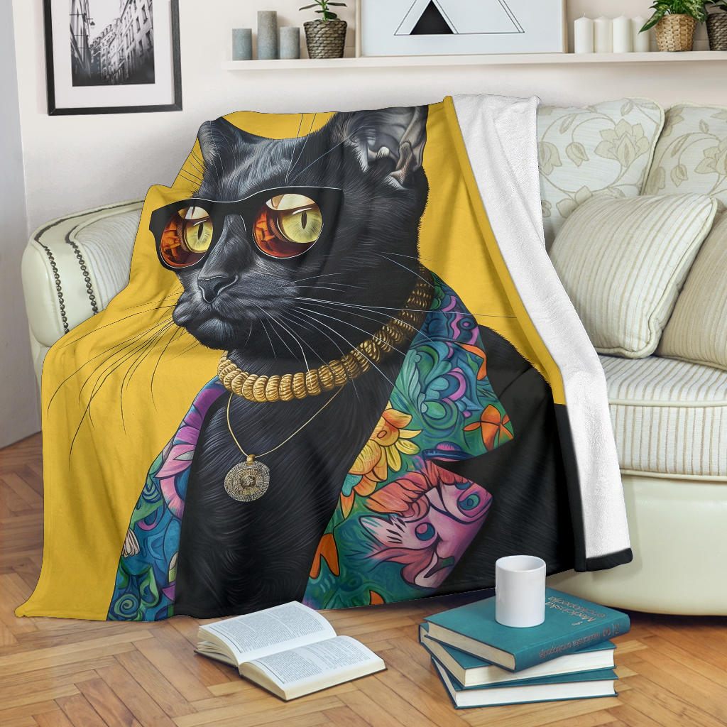 Korat cat Blanket, Trippy Psychedelics Korat cat Fleece Blanket, Korat cat Throw Blanket, Korat cat Gifts