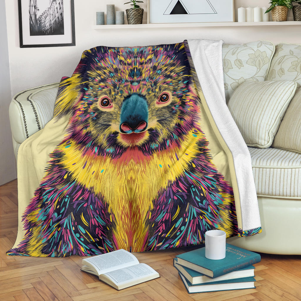 Koala animal Blanket, Trippy Psychedelics Koala animal Fleece Blanket, Koala animal Throw Blanket, Koala animal Gifts