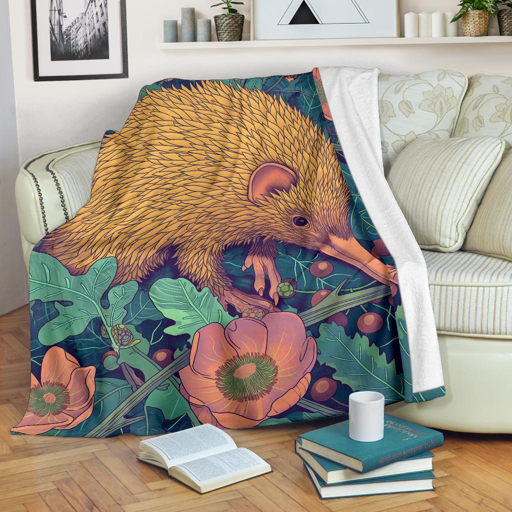 Echidna Blanket, Trippy Psychedelics Echidna Fleece Blanket, Echidna Throw Blanket, Echidna Gifts