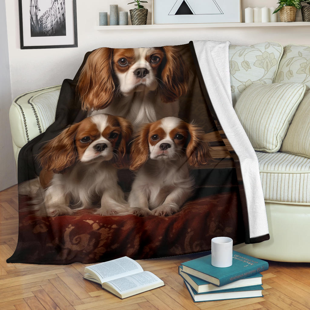 Cavalier King Charles Spaniel Family Blanket, Cavalier King Charles Spaniel Blanket, Cavalier King Charles Spaniel Throw Blanket, Cavalier King Charles Spaniel