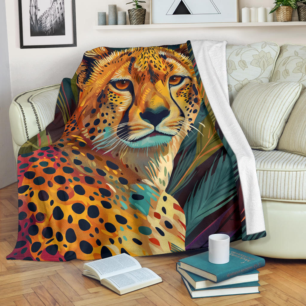 Cheetah Blanket, Trippy Psychedelics Cheetah Fleece Blanket, Cheetah Throw Blanket, Cheetah Gifts