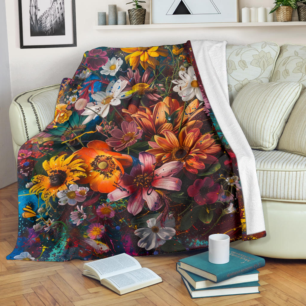 Floral Fantasy Blanket,  Floral Fantasy Estetic Blanket, Floral Fantasy Blanket Gifts, Blanket