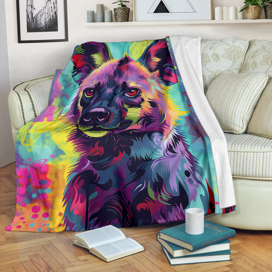 Hyena animal Blanket, Trippy Psychedelics Hyena animal Fleece Blanket, Hyena animal Throw Blanket, Hyena animal Gifts