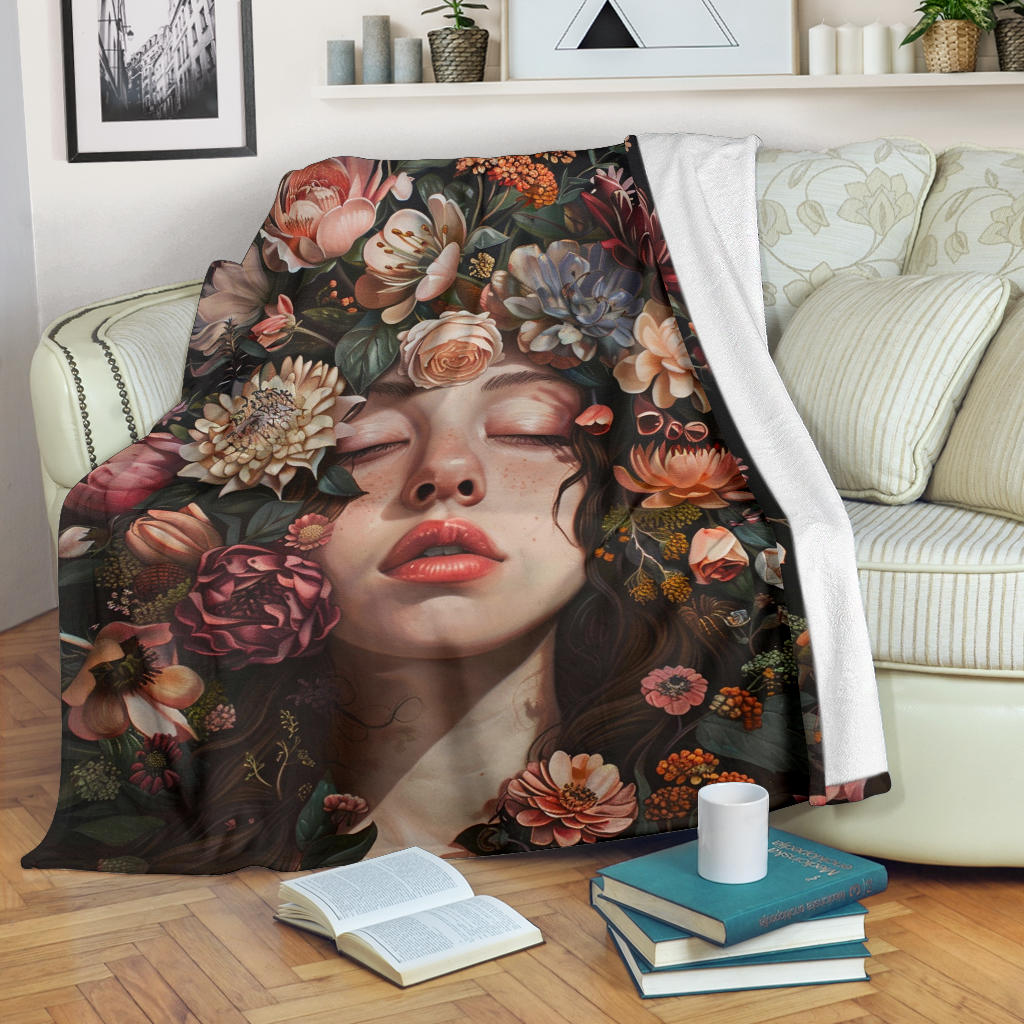 Floral Fantasy Blanket,  Floral Fantasy Estetic Blanket, Floral Fantasy Blanket Gifts, Blanket