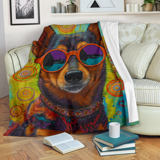 Lancashire Heeler Dog Blanket, Trippy Psychedelics Lancashire Heeler Dog Fleece Blanket, Lancashire Heeler Dog Throw Blanket, Lancashire Heeler Dog Gifts