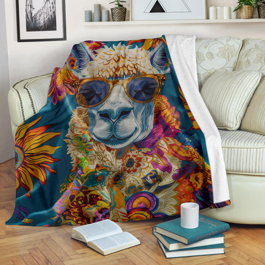 Lama Blanket, Trippy Psychedelics Lama Fleece Blanket, Lama Throw Blanket, Lama Gifts