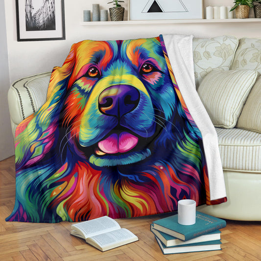 Leonberger Blanket, Trippy Psychedelics Leonberger Fleece Blanket, Leonberger Throw Blanket, Leonberger Gifts