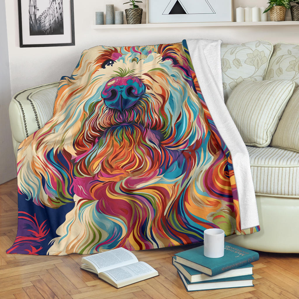 Komondor Dog Blanket, Trippy Psychedelics Komondor Dog Fleece Blanket, Komondor Dog Throw Blanket, Komondor Dog Gifts