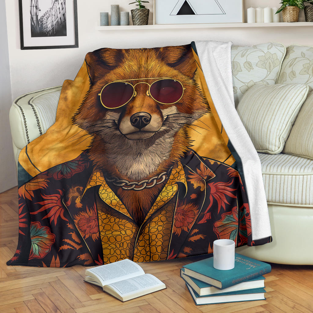 Jackal animal Blanket, Trippy Psychedelics Jackal animal Fleece Blanket, Jackal animal Throw Blanket, Jackal animal Gifts