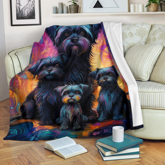 Affenpinscher Blanket, Trippy Psychedelics Affenpinscher Fleece Blanket, Affenpinscher Throw Blanket, Affenpinscher Gifts