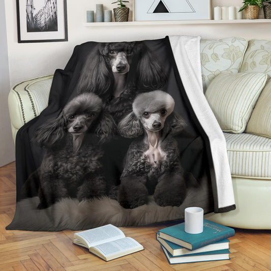 Poodle Family Blanket, Poodle Gifts, Poodle Fleece Blanket, Poodle Throw Blanket