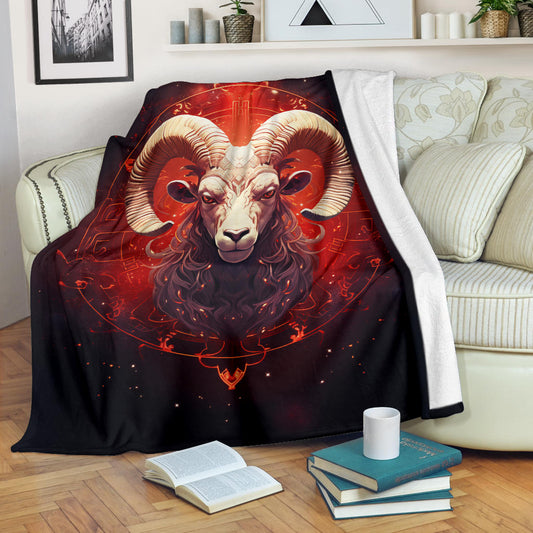 Aries Zodiac Blanket, Ram Zodiac Sign, Aries Gifts, Aries Throw Blanket, Ram Zodiac Gifts