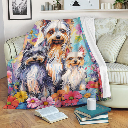 Biewer Terri Blanket, Trippy Psychedelics Biewer Terri Fleece Blanket, Biewer Terri Throw Blanket, Biewer Terri Gifts