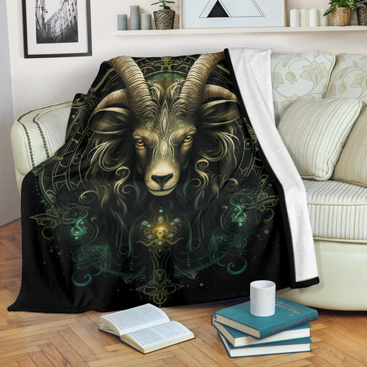 Capricornus Goat Zodiac Sign Blanket, Capricornus Goat Zodiac Gifts, Capricornus Goat Throw Blanket, Capricornus Goat Fleece Blanket