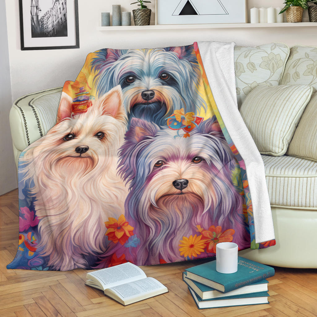 Biewer Terri Blanket, Trippy Psychedelics Biewer Terri Fleece Blanket, Biewer Terri Throw Blanket, Biewer Terri Gifts